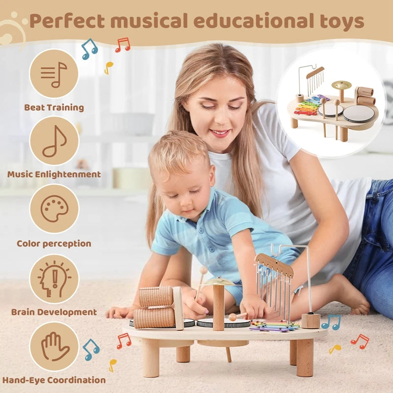 🎵 Wooden Music Table – Inspire Musical Genius from Day One