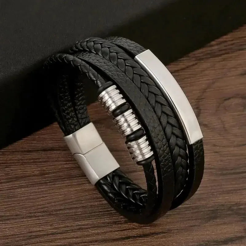 Multi-Layer Leather Bracelet – UrbanEdge™