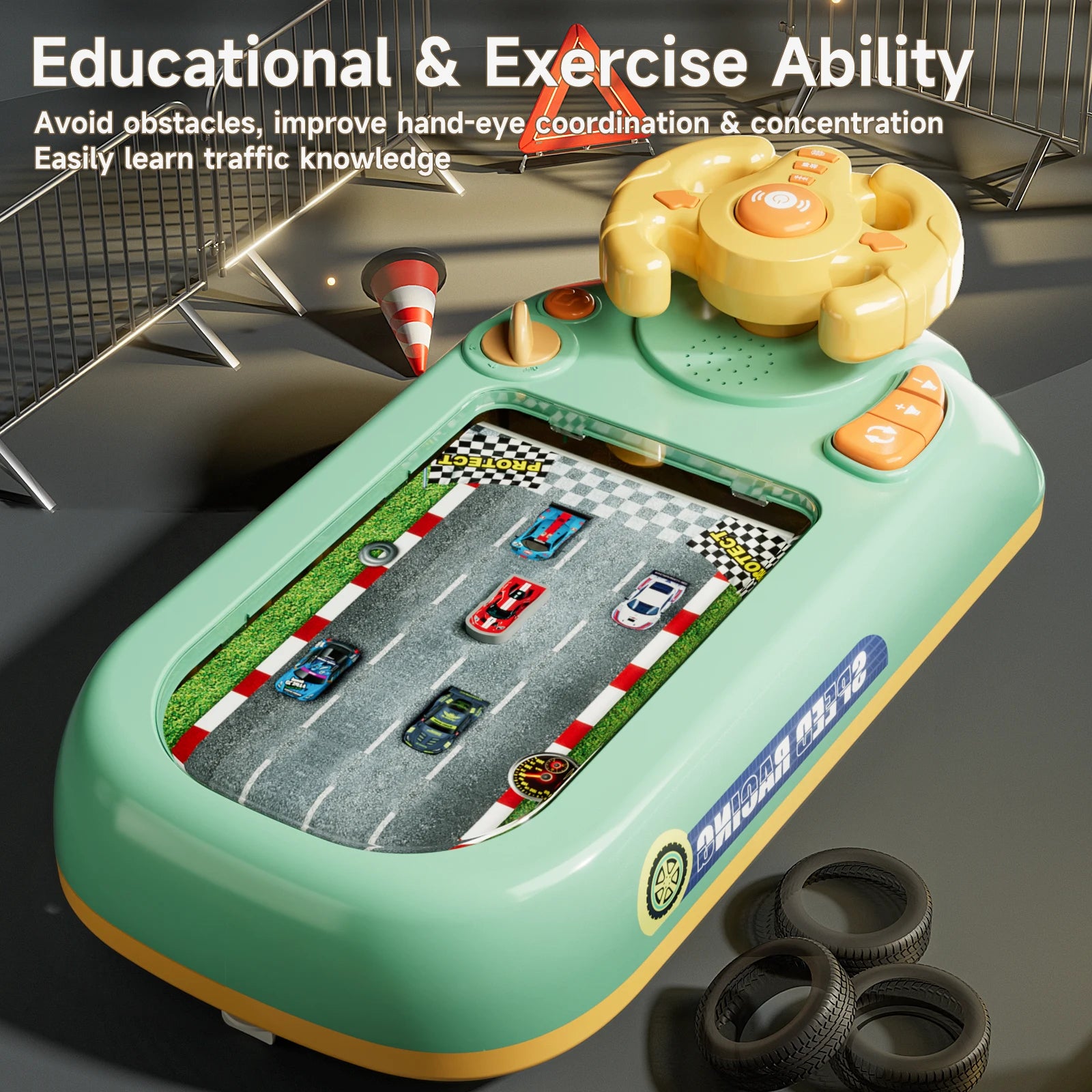 🏎️ Mini Racer Pro – Steering Wheel Racing Game for Kids