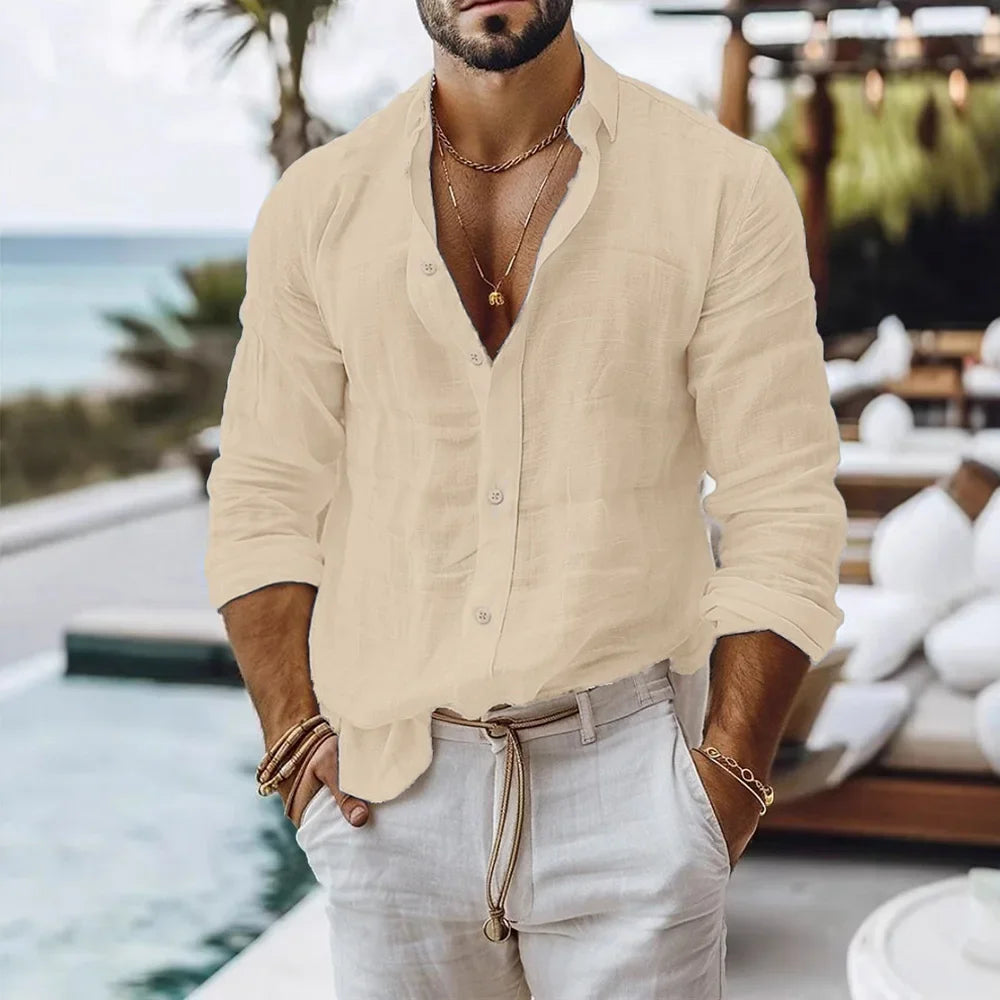 Coastal Linen Shirt – TideFlow™