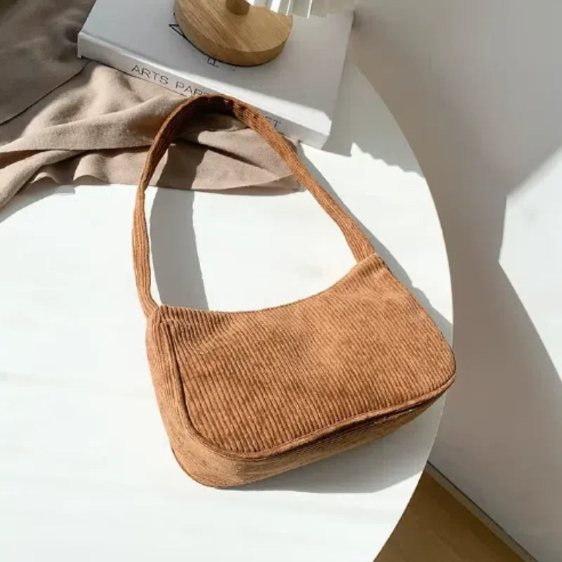Vintage Corduroy Shoulder Bag – RetroCharm™