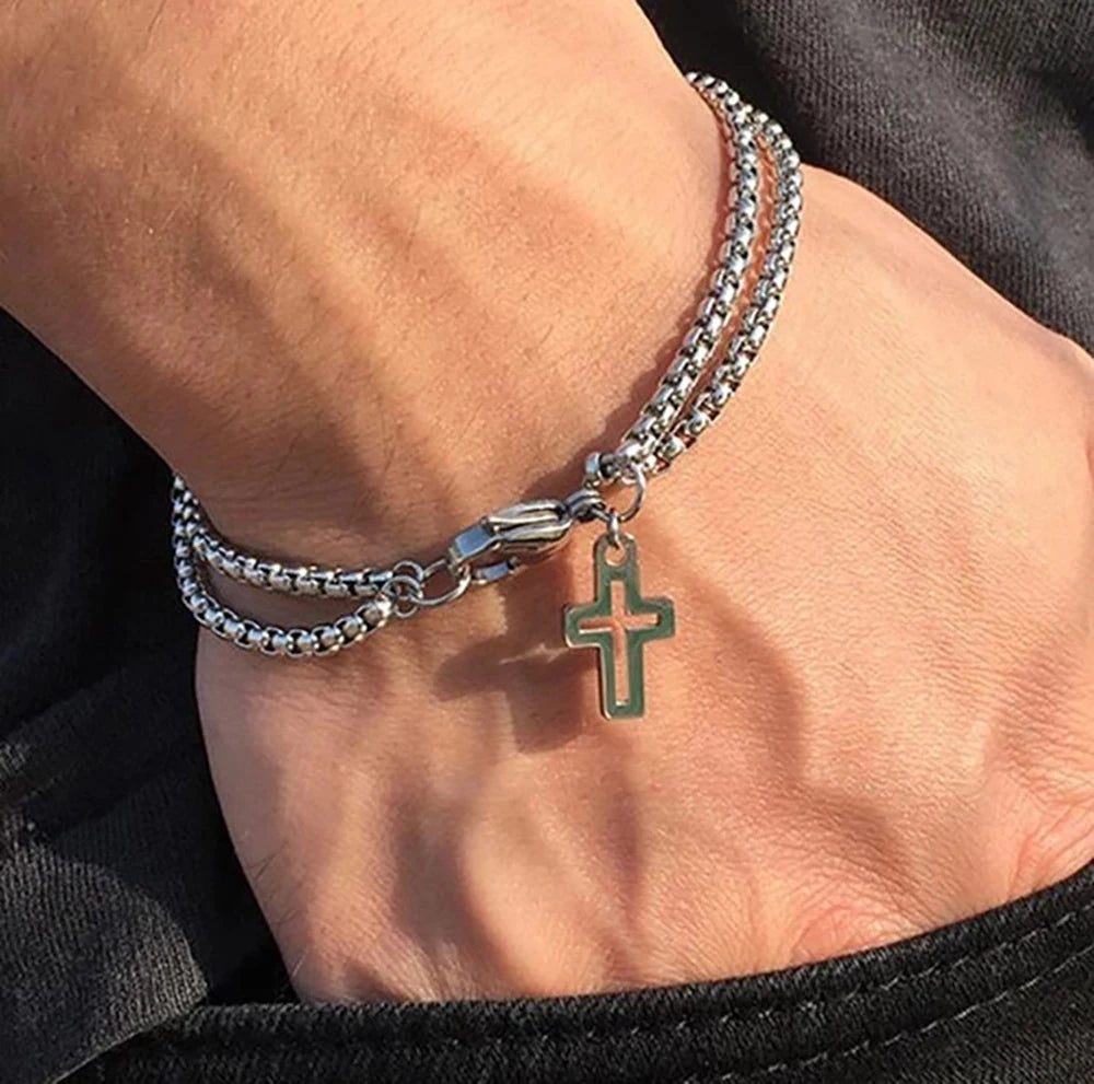 Double Chain Cross Bracelet – CrossLink™