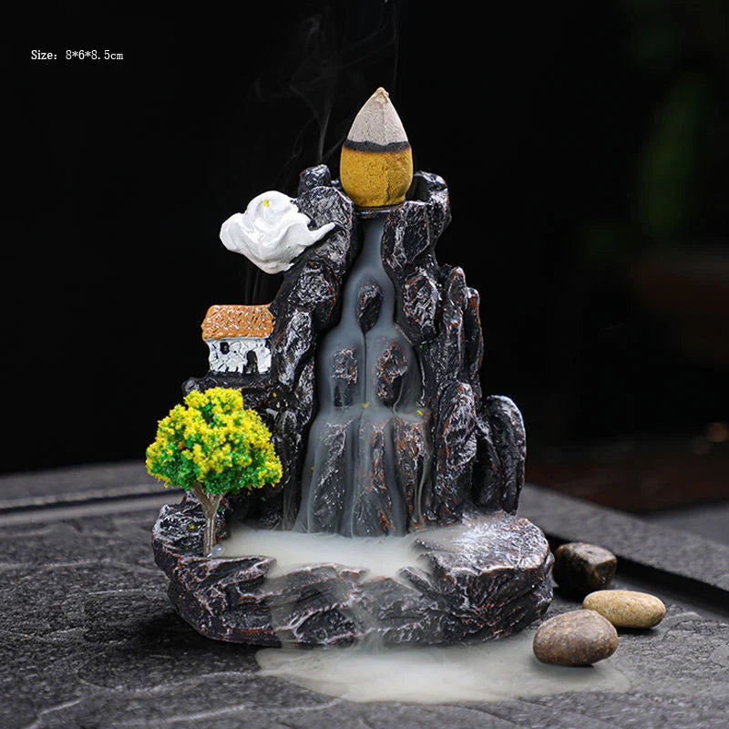 Waterfall Backflow Incense Holder – AromaCascade™