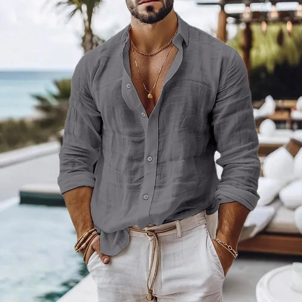 Coastal Linen Shirt – TideFlow™