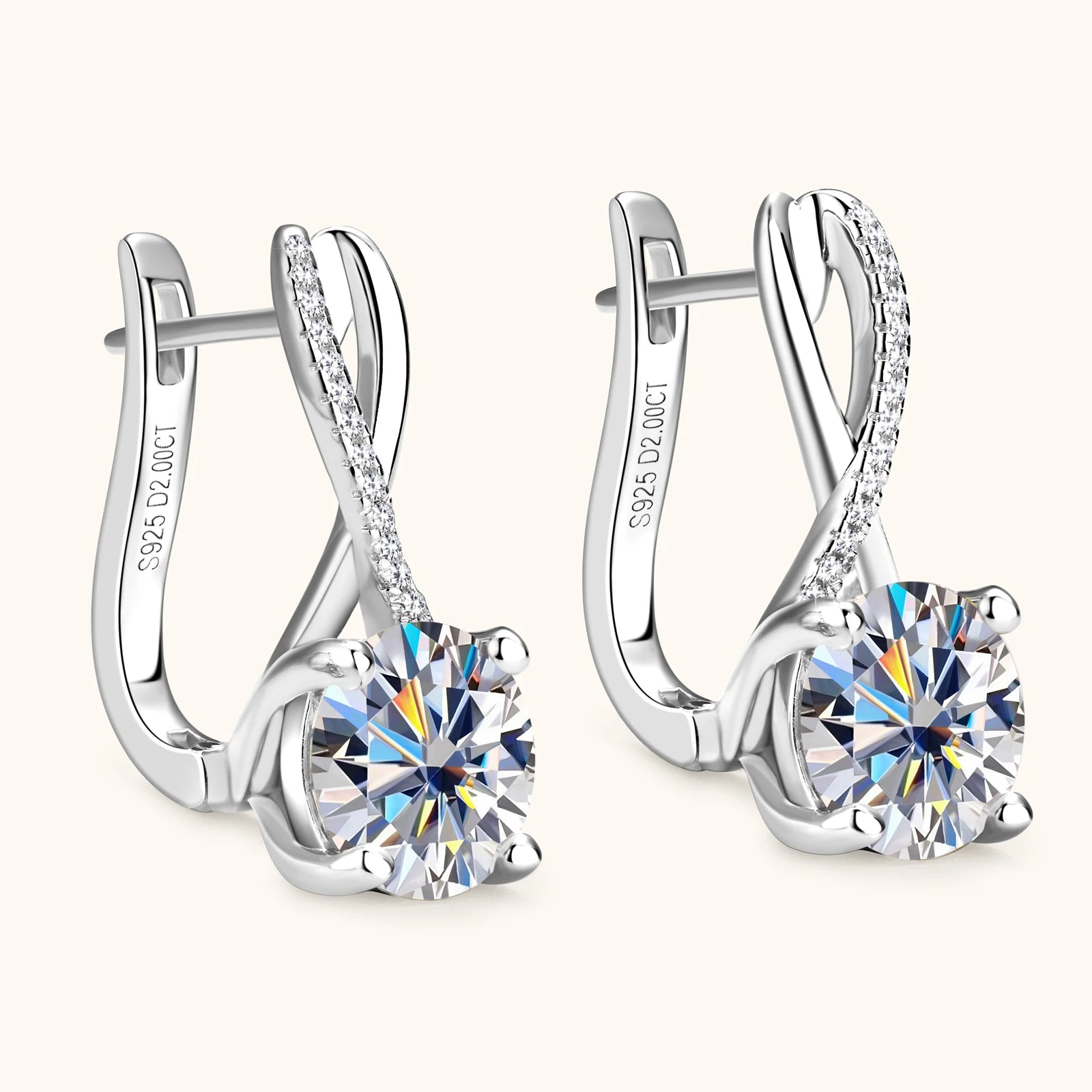 18K Gold Moissanite Hoop Earrings – Aurélia™