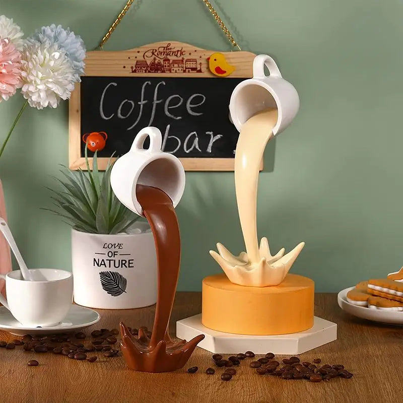 Floating Coffee Cup Sculpture – Creative Home Art