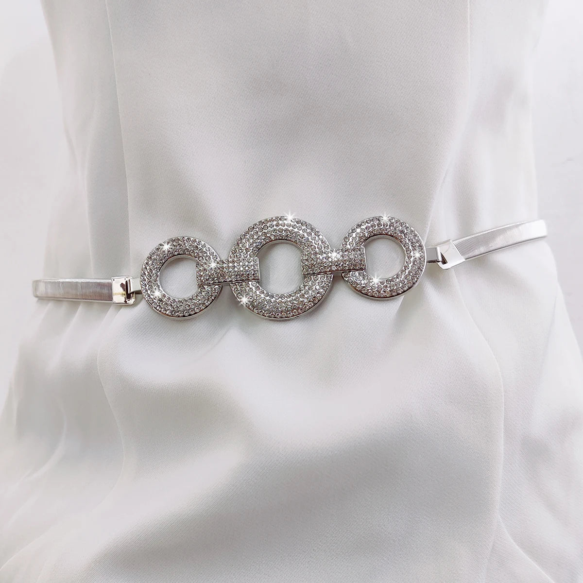 Elastic Rhinestone Chain Belt – GlimmerGold™