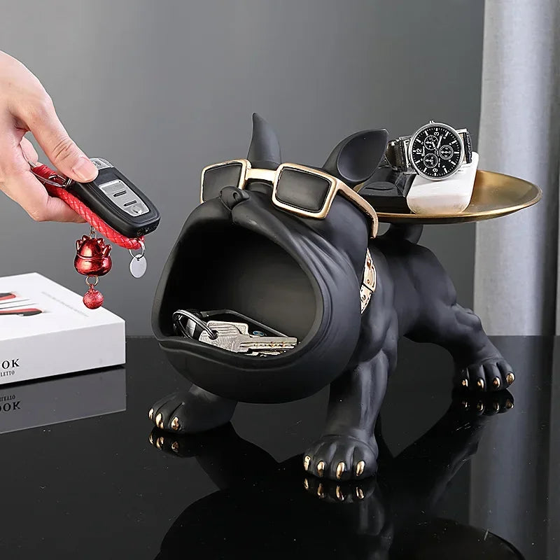 Bulldog Butler Sculpture – Storage Tray & Coin Bank
