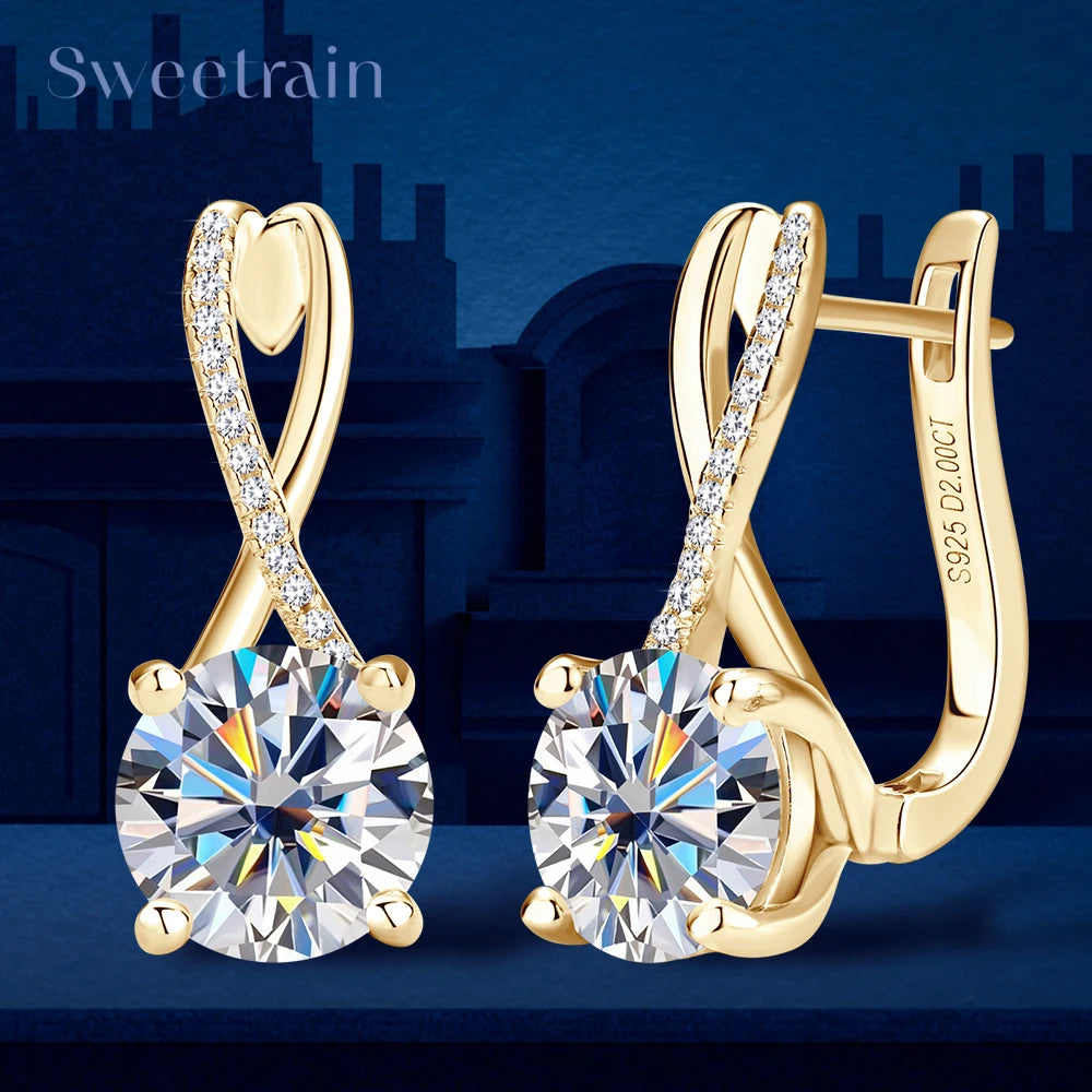 18K Gold Moissanite Hoop Earrings – Aurélia™