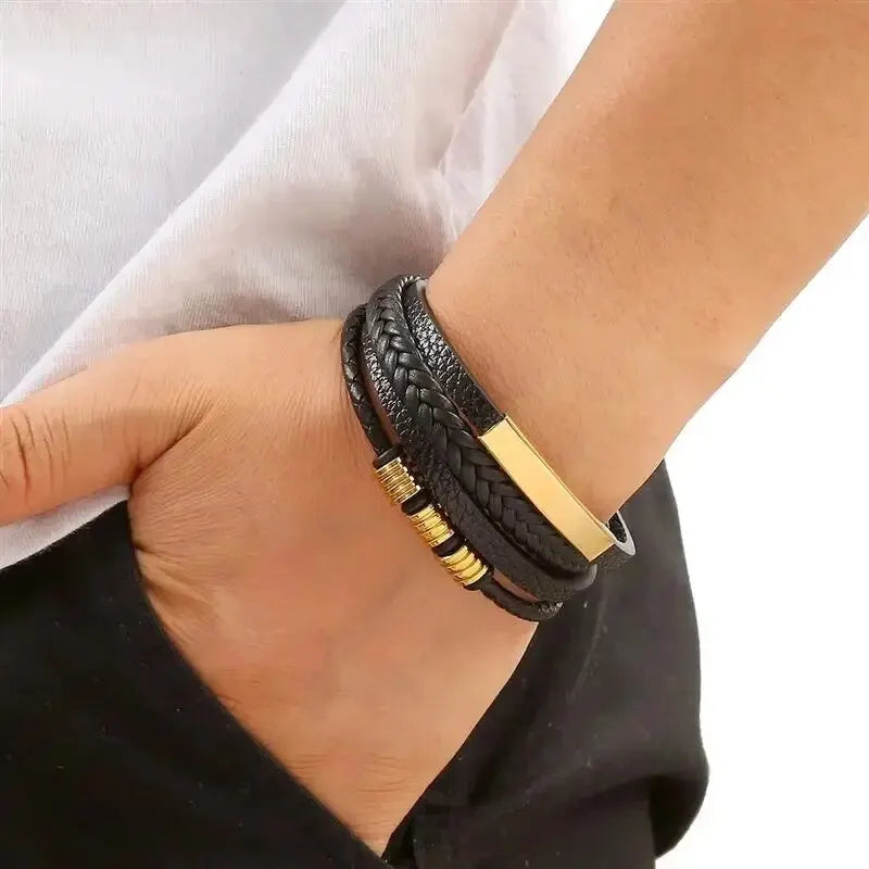 Multi-Layer Leather Bracelet – UrbanEdge™