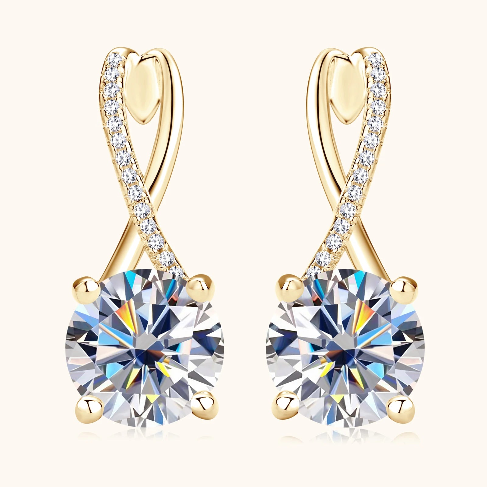 18K Gold Moissanite Hoop Earrings – Aurélia™