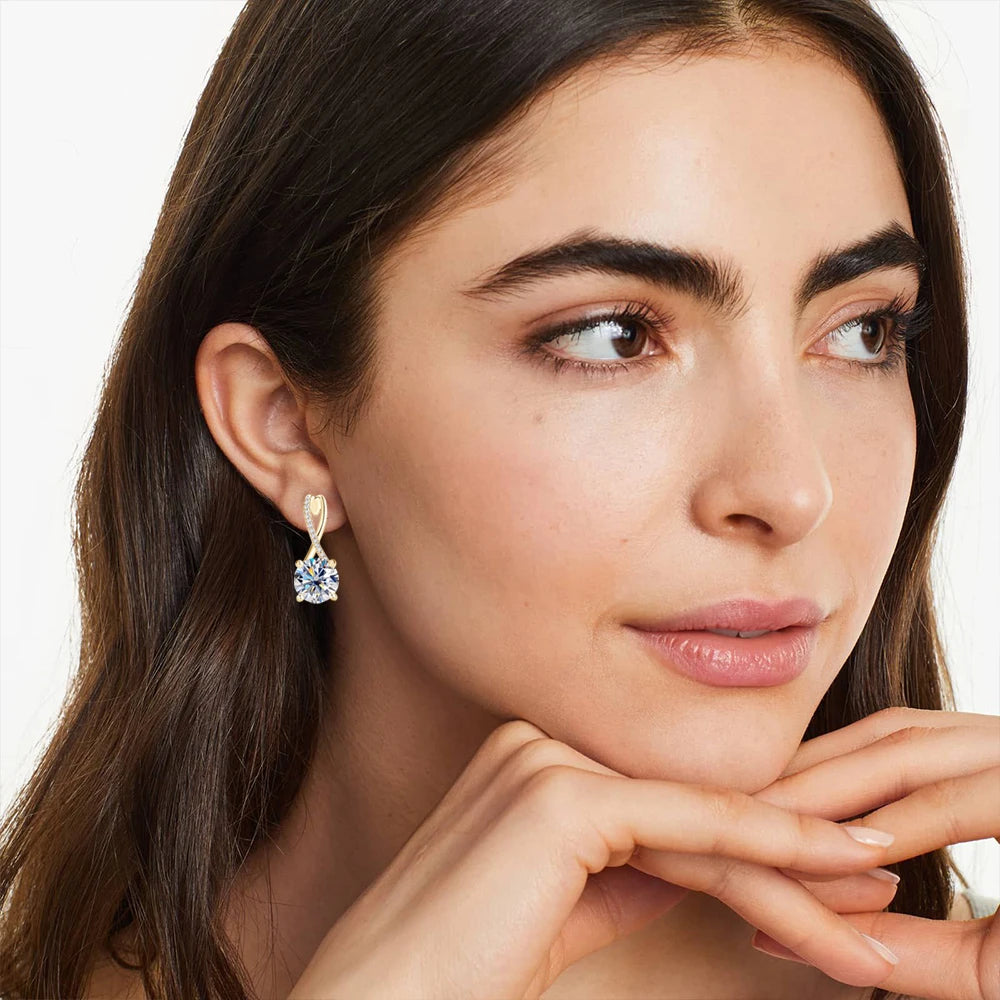 18K Gold Moissanite Hoop Earrings – Aurélia™