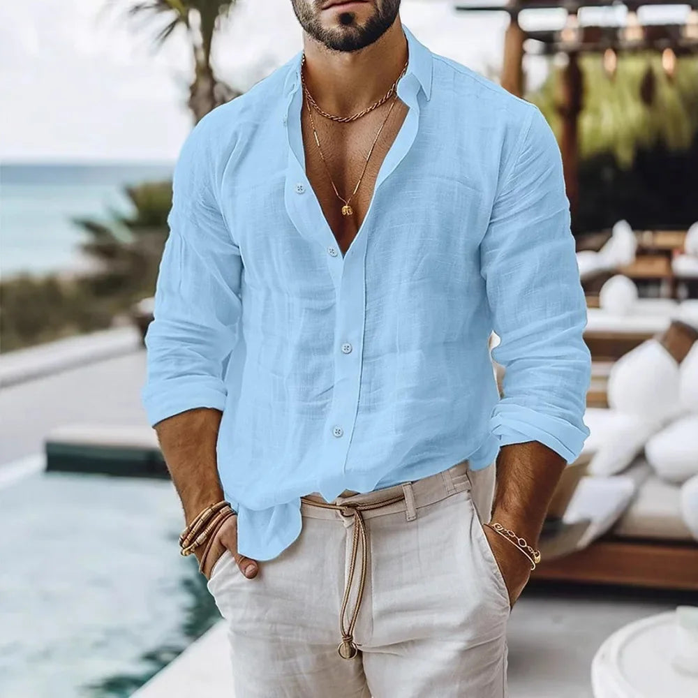 Coastal Linen Shirt – TideFlow™