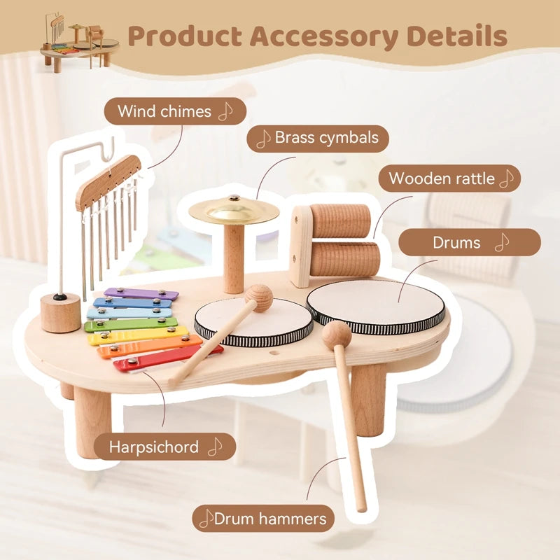 🎵 Wooden Music Table – Inspire Musical Genius from Day One