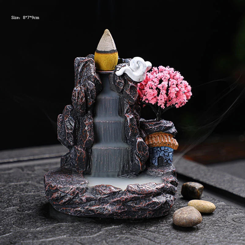 Waterfall Backflow Incense Holder – AromaCascade™