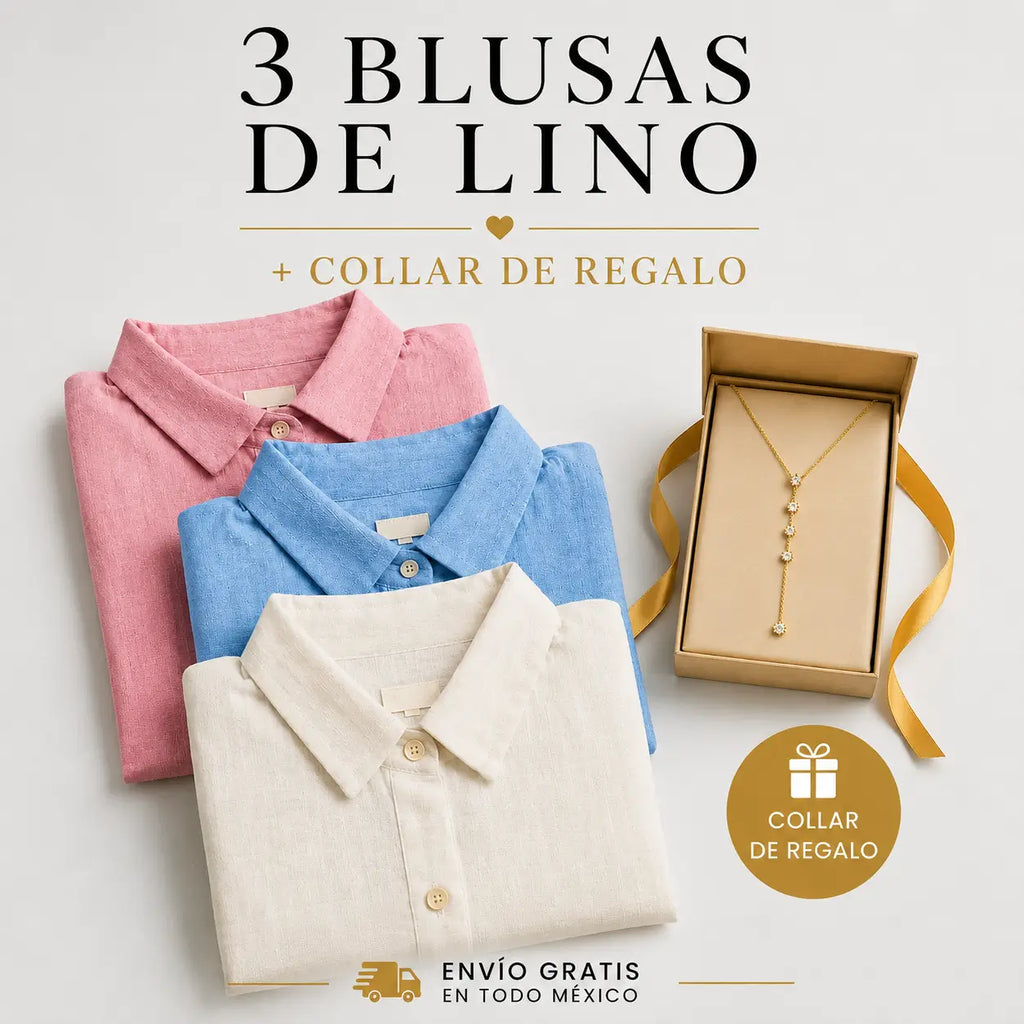 Blusa de Lino con Cuello V Elegante