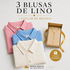 Blusa de Lino con Cuello V Elegante