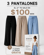 Evordia Olas - Pantalón Palazzo Plisado