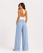 Evordia Olas - Pantalón Palazzo Plisado