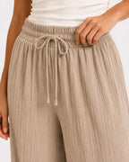 Evordia Olas - Pantalón Palazzo Plisado