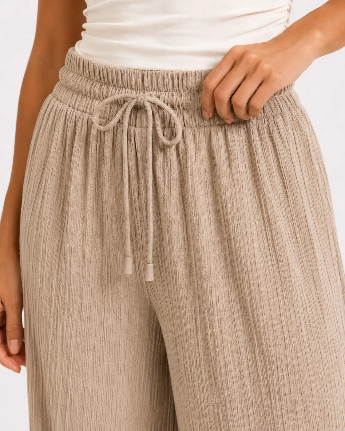 Evordia Olas - Pantalón Palazzo Plisado