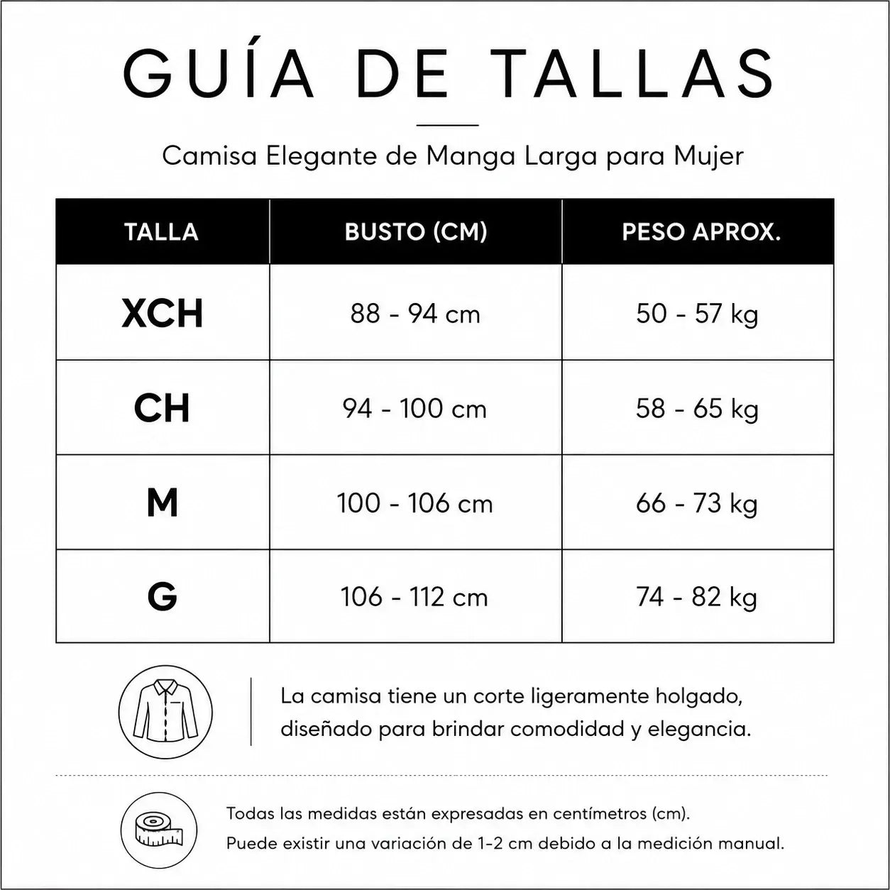 Guía de Tallas