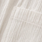 Blusa Suelta de Lino Elegante con Bolsillo Lateral