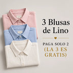 Blusa de Lino con Cuello V Elegante