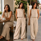 Conjunto de Lino Premium con Pantalón y Collar Elegante
