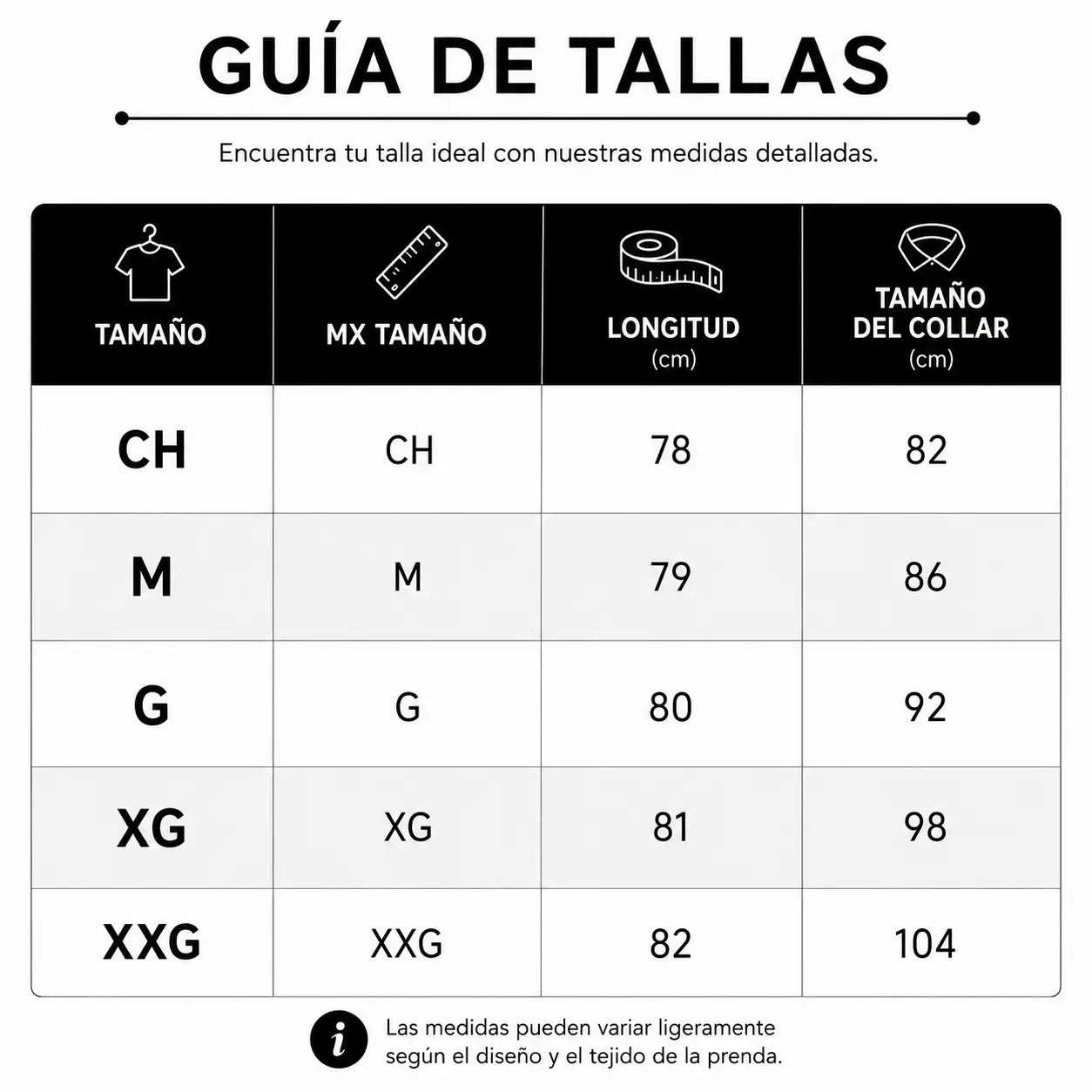 Guía de Tallas