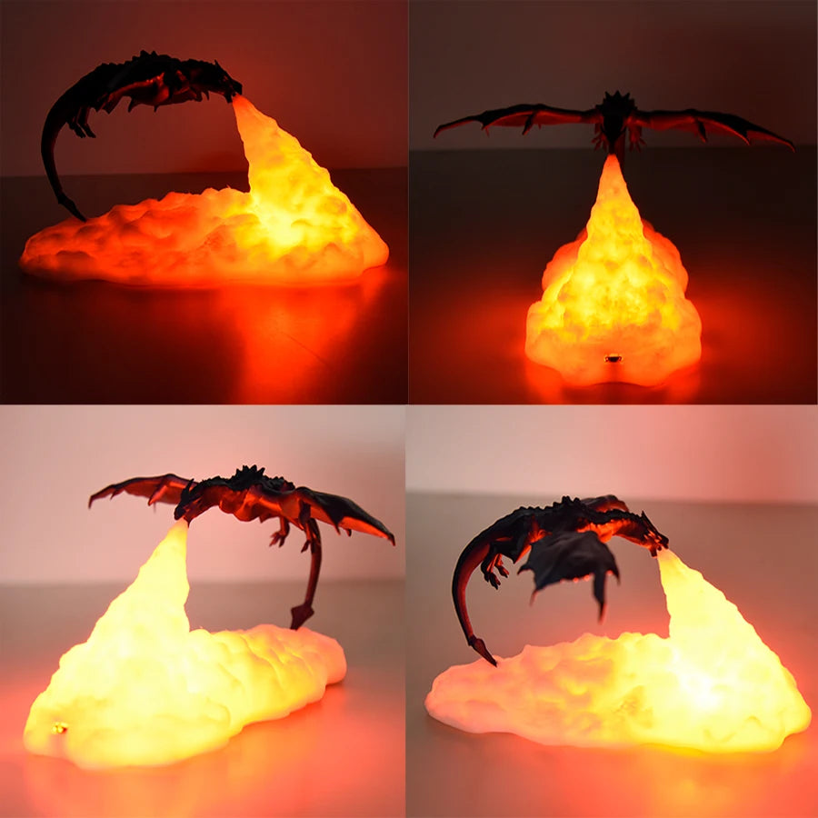 Fire &amp; Ice Dragon Lamp – DragonAura™