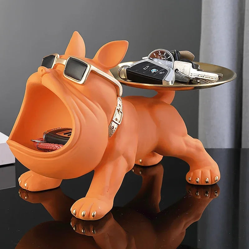 Bulldog Butler Sculpture – Storage Tray &amp; Coin Bank
