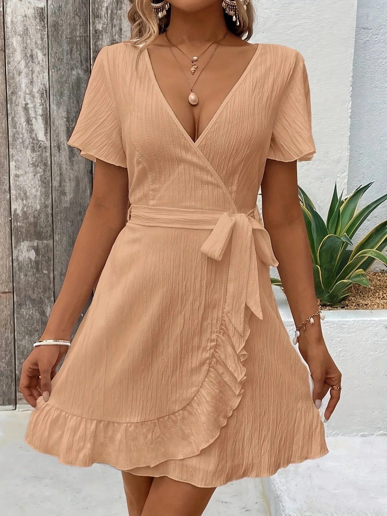 Women's Oversized Woven Dress Casual Bohemian Maxi Summer A-Line Long Dress with Pockets Full Length Clothing