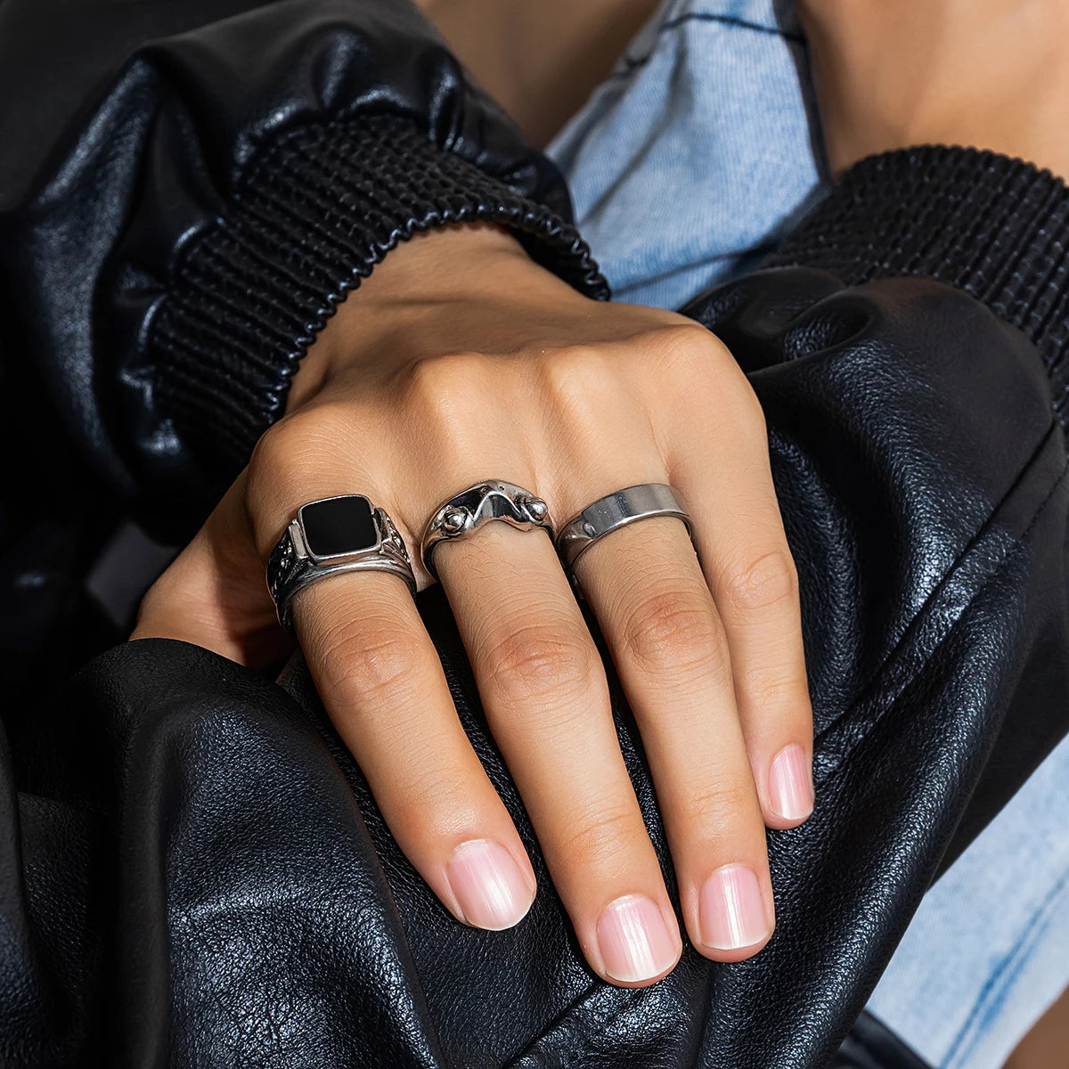 Gothic Punk Ring Set – DarkCore™