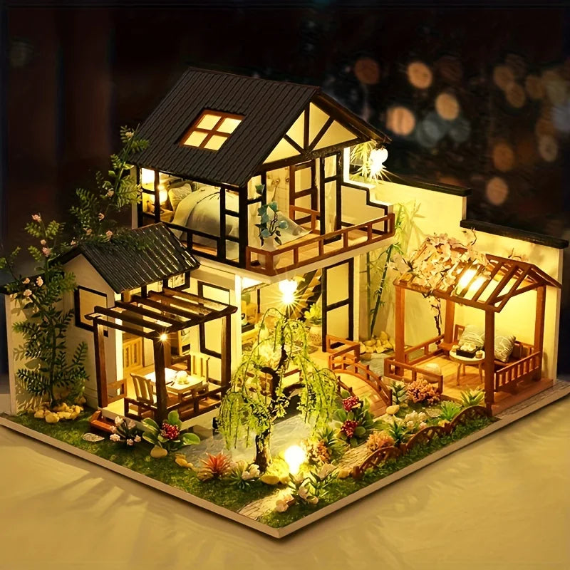 DIY 3D Wooden Dollhouse Kit – Creative Puzzle Gift