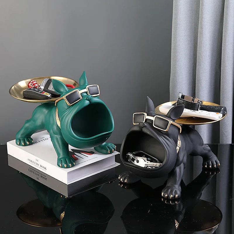 Bulldog Butler Sculpture – Storage Tray &amp; Coin Bank