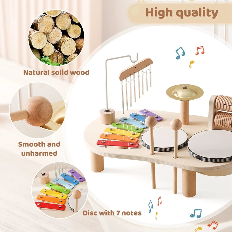 🎵 Wooden Music Table – Inspire Musical Genius from Day One
