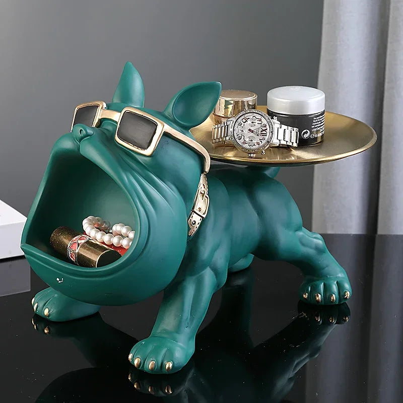 Bulldog Butler Sculpture – Storage Tray &amp; Coin Bank