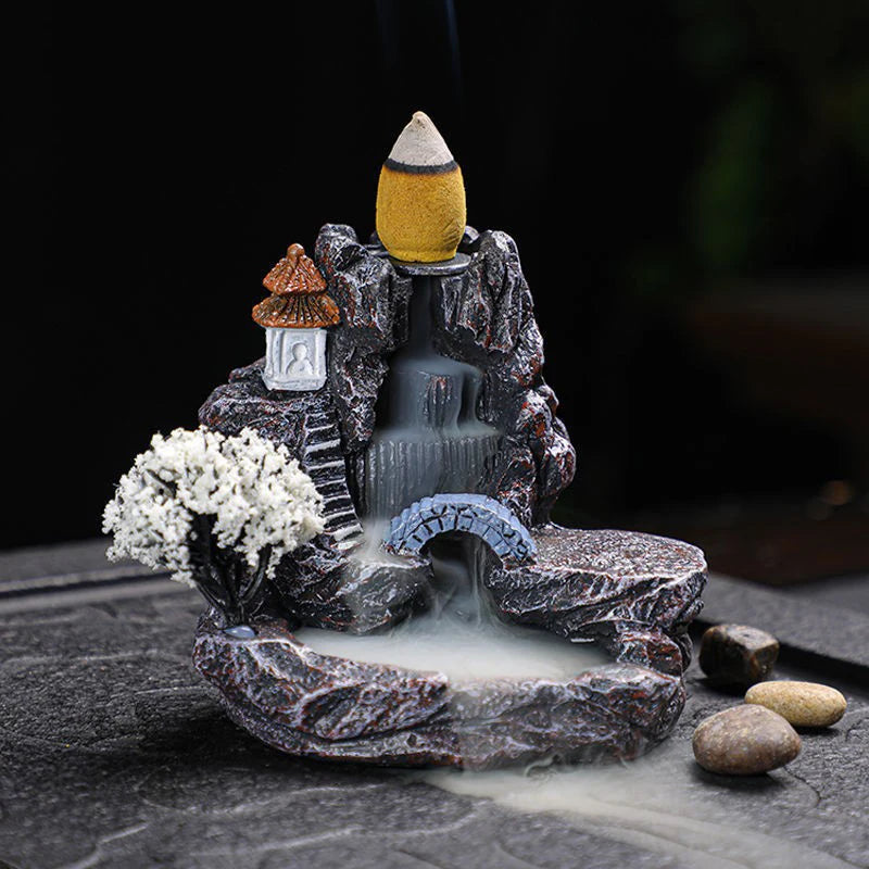 Waterfall Backflow Incense Holder – AromaCascade™