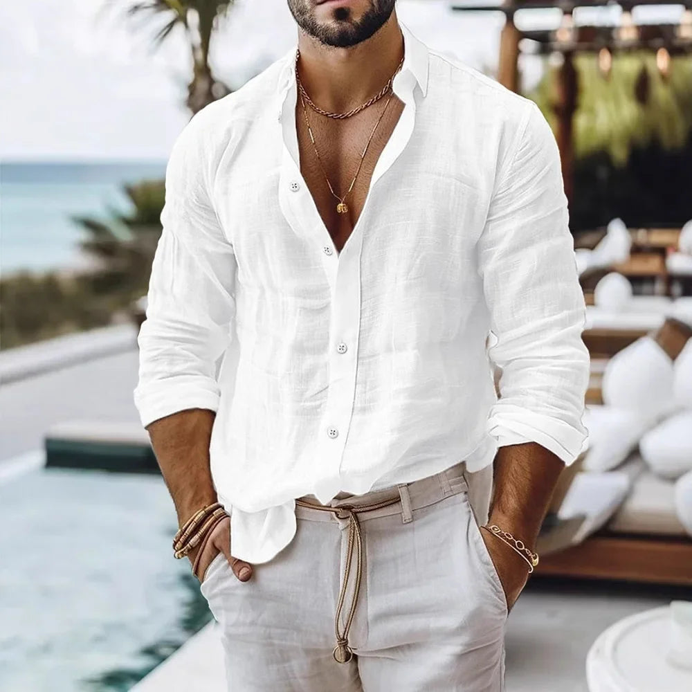 Coastal Linen Shirt – TideFlow™