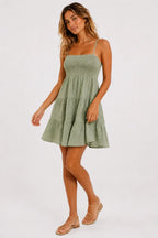 Vestido Fruncido Tirantes Finos