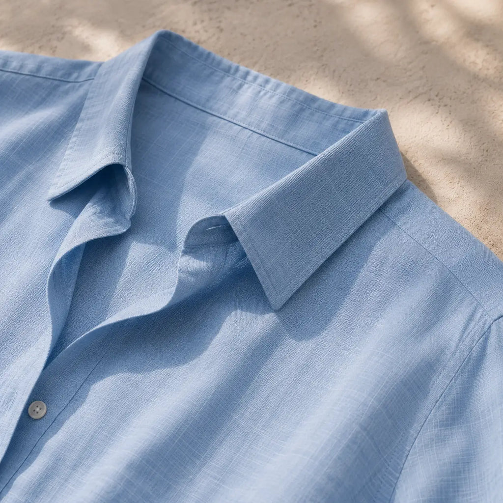 Blusa de Lino con Cuello V Elegante