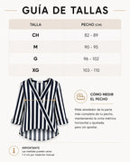 Evordia Líneas - Camisa de Rayas con Cuello V Elegante